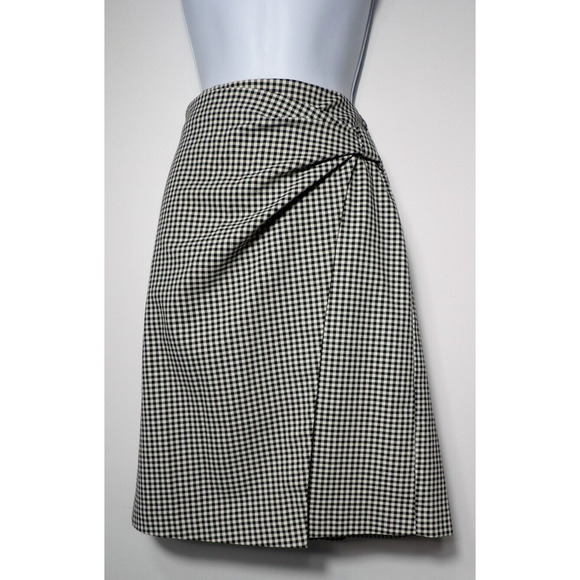 J Jill Pencil Skirt Large Micro Plaid Buffalo Pull On Elastic Waist Office Knee - Picture 1 of 14